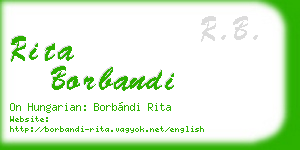 rita borbandi business card